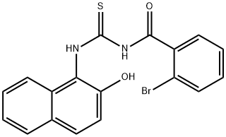 N-(2-bromobenzoyl)-N'-(2-hydroxy-1-naphthyl)thiourea Struktur