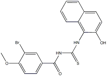 N-(3-bromo-4-methoxybenzoyl)-N'-(2-hydroxy-1-naphthyl)thiourea Struktur