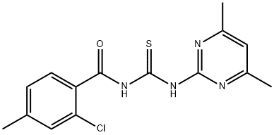 N-(2-chloro-4-methylbenzoyl)-N'-(4,6-dimethylpyrimidin-2-yl)thiourea Struktur