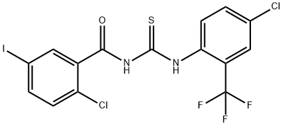 N-(2-chloro-5-iodobenzoyl)-N'-[4-chloro-2-(trifluoromethyl)phenyl]thiourea Struktur