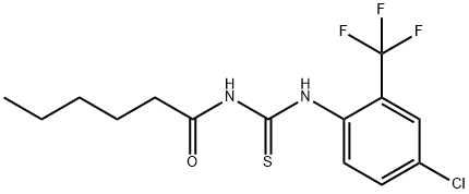 N-[4-chloro-2-(trifluoromethyl)phenyl]-N'-hexanoylthiourea Struktur