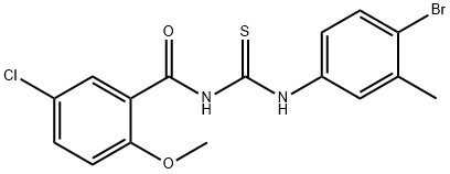 N-(4-bromo-3-methylphenyl)-N'-(5-chloro-2-methoxybenzoyl)thiourea Struktur