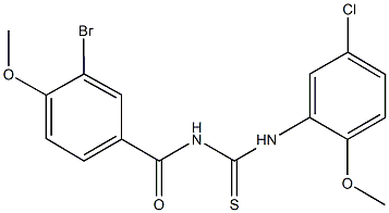 N-(3-bromo-4-methoxybenzoyl)-N'-(5-chloro-2-methoxyphenyl)thiourea Struktur