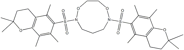 2,6-bis[(2,2,5,7,8-pentamethyl-3,4-dihydro-2H-chromen-6-yl)sulfonyl]-1,7,2,6-dioxadiazonane Struktur