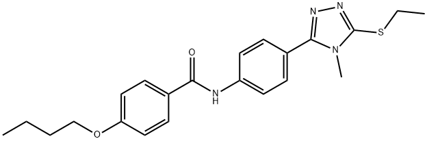 4-butoxy-N-{4-[5-(ethylsulfanyl)-4-methyl-4H-1,2,4-triazol-3-yl]phenyl}benzamide Struktur