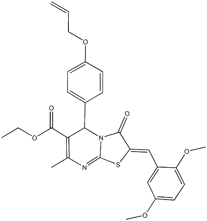 ethyl 5-[4-(allyloxy)phenyl]-2-(2,5-dimethoxybenzylidene)-7-methyl-3-oxo-2,3-dihydro-5H-[1,3]thiazolo[3,2-a]pyrimidine-6-carboxylate Struktur