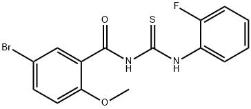 N-(5-bromo-2-methoxybenzoyl)-N'-(2-fluorophenyl)thiourea Struktur