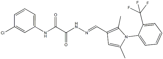 N-(3-chlorophenyl)-2-[2-({2,5-dimethyl-1-[2-(trifluoromethyl)phenyl]-1H-pyrrol-3-yl}methylene)hydrazino]-2-oxoacetamide Struktur