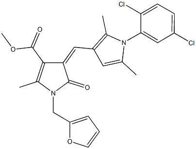 methyl 4-{[1-(2,5-dichlorophenyl)-2,5-dimethyl-1H-pyrrol-3-yl]methylene}-1-(2-furylmethyl)-2-methyl-5-oxo-4,5-dihydro-1H-pyrrole-3-carboxylate Struktur