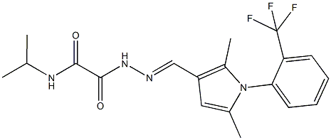 2-[2-({2,5-dimethyl-1-[2-(trifluoromethyl)phenyl]-1H-pyrrol-3-yl}methylene)hydrazino]-N-isopropyl-2-oxoacetamide Struktur