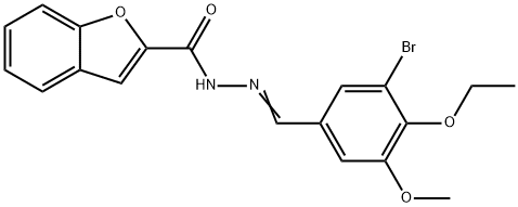 N'-(3-bromo-4-ethoxy-5-methoxybenzylidene)-1-benzofuran-2-carbohydrazide Struktur