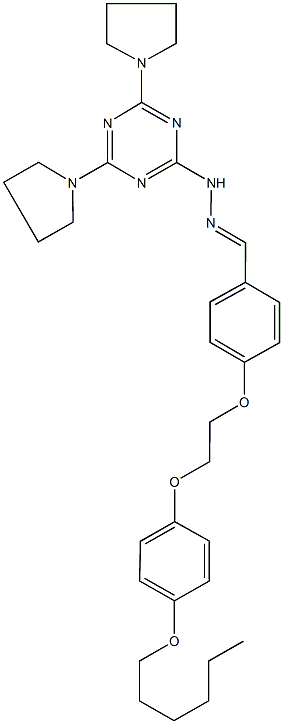 4-{2-[4-(hexyloxy)phenoxy]ethoxy}benzaldehyde (4,6-dipyrrolidin-1-yl-1,3,5-triazin-2-yl)hydrazone Struktur