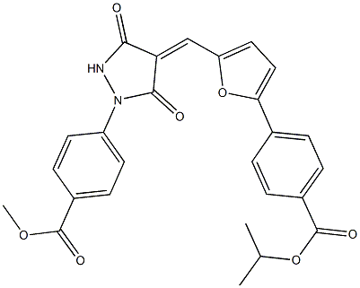 methyl 4-[4-({5-[4-(isopropoxycarbonyl)phenyl]-2-furyl}methylene)-3,5-dioxo-1-pyrazolidinyl]benzoate Struktur