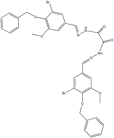 N'~1~,N'~2~-bis[4-(benzyloxy)-3-bromo-5-methoxybenzylidene]ethanedihydrazide Struktur