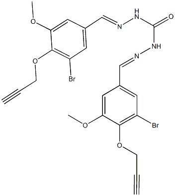 N'',N'''-bis[3-bromo-5-methoxy-4-(2-propynyloxy)benzylidene]carbonohydrazide Struktur