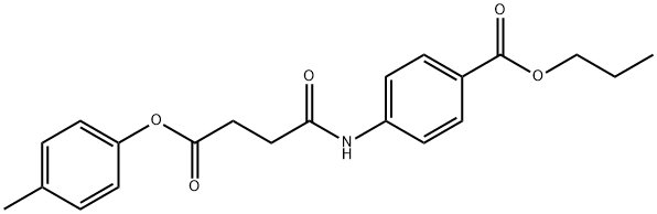 propyl 4-{[4-(4-methylphenoxy)-4-oxobutanoyl]amino}benzoate Struktur