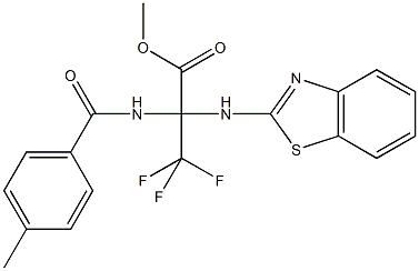 methyl 2-(1,3-benzothiazol-2-ylamino)-3,3,3-trifluoro-2-[(4-methylbenzoyl)amino]propanoate Struktur