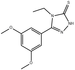 5-(3,5-dimethoxyphenyl)-4-ethyl-4H-1,2,4-triazole-3-thiol Struktur