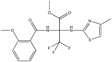 methyl 3,3,3-trifluoro-2-[(2-methoxybenzoyl)amino]-2-[(4-methyl-1,3-thiazol-2-yl)amino]propanoate Struktur