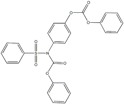 4-[(phenoxycarbonyl)(phenylsulfonyl)amino]phenyl phenyl carbonate Struktur