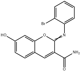 2-[(2-bromophenyl)imino]-7-hydroxy-2H-chromene-3-carboxamide Struktur