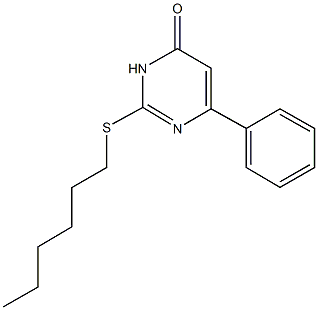 2-(hexylsulfanyl)-6-phenyl-4(3H)-pyrimidinone Struktur