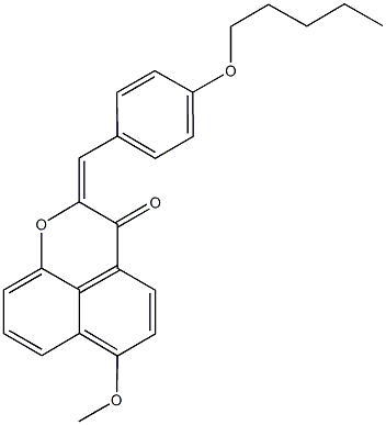 6-methoxy-2-[4-(pentyloxy)benzylidene]benzo[de]chromen-3(2H)-one Struktur