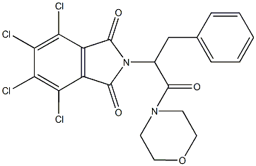 2-[1-benzyl-2-(4-morpholinyl)-2-oxoethyl]-4,5,6,7-tetrachloro-1H-isoindole-1,3(2H)-dione Struktur