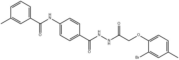 N-[4-({2-[(2-bromo-4-methylphenoxy)acetyl]hydrazino}carbonyl)phenyl]-3-methylbenzamide Struktur