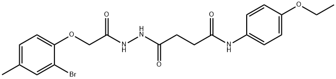 4-{2-[(2-bromo-4-methylphenoxy)acetyl]hydrazino}-N-(4-ethoxyphenyl)-4-oxobutanamide Struktur