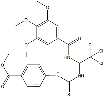 methyl 4-{[({2,2,2-trichloro-1-[(3,4,5-trimethoxybenzoyl)amino]ethyl}amino)carbothioyl]amino}benzoate Struktur