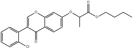 butyl 2-{[3-(2-chlorophenyl)-4-oxo-4H-chromen-7-yl]oxy}propanoate Struktur