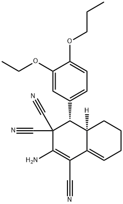 2-amino-4-(3-ethoxy-4-propoxyphenyl)-4a,5,6,7-tetrahydro-1,3,3(4H)-naphthalenetricarbonitrile Struktur