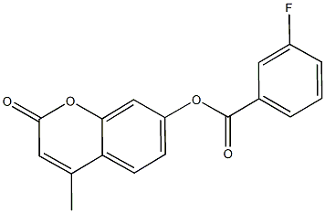 4-methyl-2-oxo-2H-chromen-7-yl 3-fluorobenzoate Struktur