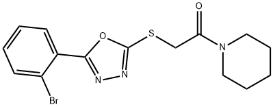 1-({[5-(2-bromophenyl)-1,3,4-oxadiazol-2-yl]sulfanyl}acetyl)piperidine Struktur