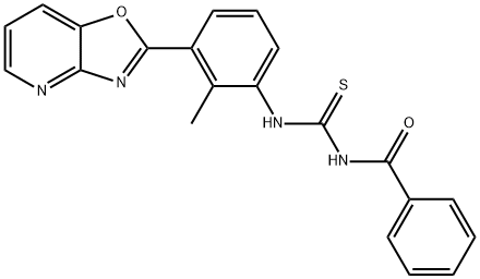 N-benzoyl-N'-(2-methyl-3-[1,3]oxazolo[4,5-b]pyridin-2-ylphenyl)thiourea Struktur