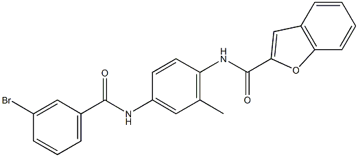 N-{4-[(3-bromobenzoyl)amino]-2-methylphenyl}-1-benzofuran-2-carboxamide Struktur