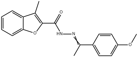 N'-[1-(4-methoxyphenyl)ethylidene]-3-methyl-1-benzofuran-2-carbohydrazide Struktur