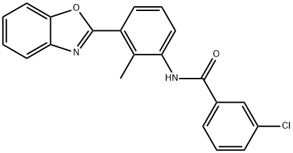 N-[3-(1,3-benzoxazol-2-yl)-2-methylphenyl]-3-chlorobenzamide Struktur