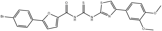 N-[5-(4-bromophenyl)-2-furoyl]-N'-[4-(3,4-dimethoxyphenyl)-1,3-thiazol-2-yl]thiourea Struktur