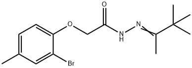 2-(2-bromo-4-methylphenoxy)-N'-(1,2,2-trimethylpropylidene)acetohydrazide Structure