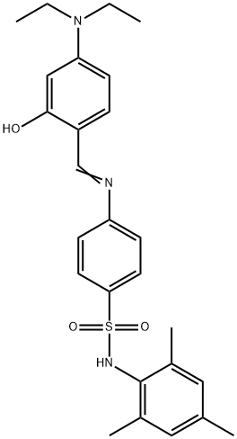 4-{[4-(diethylamino)-2-hydroxybenzylidene]amino}-N-mesitylbenzenesulfonamide Struktur