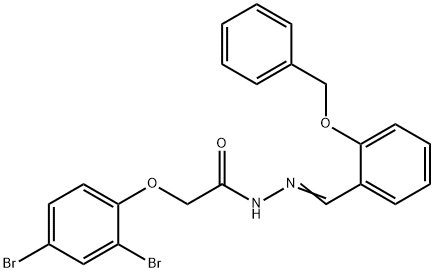 N'-[2-(benzyloxy)benzylidene]-2-(2,4-dibromophenoxy)acetohydrazide Struktur