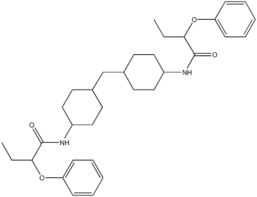 2-phenoxy-N-[4-({4-[(2-phenoxybutanoyl)amino]cyclohexyl}methyl)cyclohexyl]butanamide Struktur