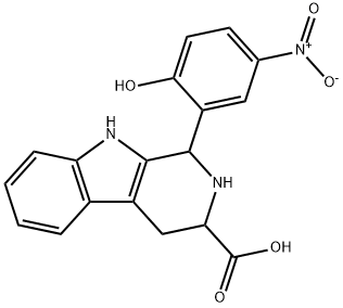 1-{2-hydroxy-5-nitrophenyl}-2,3,4,9-tetrahydro-1H-beta-carboline-3-carboxylic acid Struktur