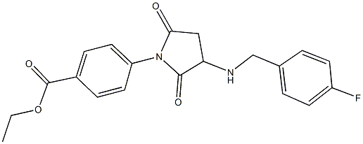 ethyl 4-{3-[(4-fluorobenzyl)amino]-2,5-dioxo-1-pyrrolidinyl}benzoate Struktur