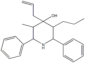 4-allyl-3-methyl-2,6-diphenyl-5-propyl-4-piperidinol Struktur