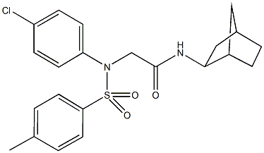 N-bicyclo[2.2.1]hept-2-yl-2-{4-chloro[(4-methylphenyl)sulfonyl]anilino}acetamide Struktur