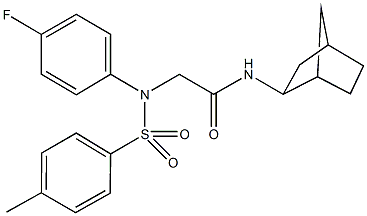 N-bicyclo[2.2.1]hept-2-yl-2-{4-fluoro[(4-methylphenyl)sulfonyl]anilino}acetamide Struktur