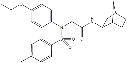 N-bicyclo[2.2.1]hept-2-yl-2-{4-ethoxy[(4-methylphenyl)sulfonyl]anilino}acetamide Struktur